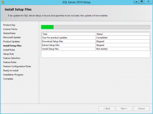 Ilustración 5 – Instalación de SQL Server | Actualización de archivos de instalación.