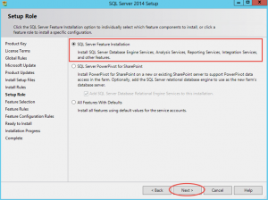 Ilustración 7 – Instalación de SQL Server | Elección de Roles para instalación de SQL Server.