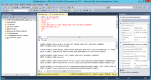 Ilustración 3– Ejecución del Script de SQL Server que genera la salida necesaria para eliminar todas las bases de datos de la instancia.