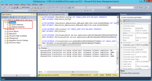 Ilustración 6 – Borrado de Base de Datos SQL Server luego de la ejecución del script.