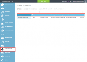 Ilustración 6 – Administración de un Directorio existente en Microsoft Azure.