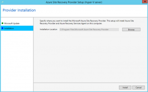 Ilustración 9 – Asistente para instalación del Proveedor de Azure Site Recovery en Hyper-V.