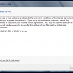 Instalación de Windows Server 2012. Aceptación de contrato.