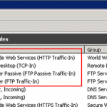 Reglas de Firewall necesarias.