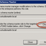 Ilustración 14 - Microsoft Management Console (MMC) para transferir rol Schema Master.