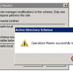 Ilustración 16 - Microsoft Management Console (MMC) para transferir rol Schema Master.