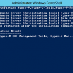 Ilustración 21 – Windows PowerShell para la instalación de Hyper-V.