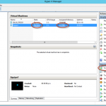 Ilustración 20 – Hyper-V Manager en Windows Server 2012. Conexión con un Equipo Virtual (visualización).