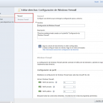 Ilustración 13 - Consola de Administración de Windows Intune. Administración de Directivas de Windows Firewall.