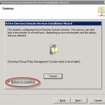 Ilustración 29 – Promoción por interfaz gráfica del primer controlador de dominio del bosque de Active Directory en Windows Server 2008 R2. Promoción.