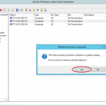 Ilustración 9 – Eliminación de Controladores de Dominio desde contenedor de Active Directory Domain Services.