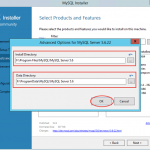 Ilustración 5 – Instalación de MySQL Server 5 en Windows Server | Personalización de la ubicación de archivos.