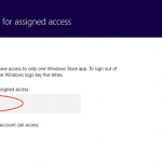 Ilustración 10 – Configuración de Acceso Asignado (Kiosk Mode) en Windows 8.1 | Configuración del Acceso Asignado para el Usuario Local.