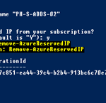 Ilustración 6 – Eliminación de Reserva de dirección IP pública [VIP] en Microsoft Azure a través de PowerShell.