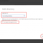 Ilustración 2 – Registro de un Directorio existente en Microsoft Azure.