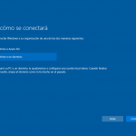 Ilustración 18 – Asistente OOBE de Windows 10. Configuración de un equipo de la organización: unión del equipo a Active Directory Domain Services.