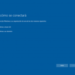 Ilustración x – Instalación de Windows 10 Build 10130. OOBE de Windows 10 Professional. Selección de registro en Azure AD o en un Servicio de Directirio basado en ADDS.